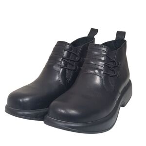 Dansko Black Leather Slip On Ankle Booties